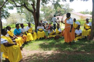 Karamoja Women Peace Activists holding a side meeting to come up with their position which was presented to the Womens dialogue at Jubilee 2000 Secondary School