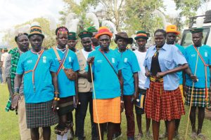 Some of the Reformed Warriors who participated in the Karamoja Cultural Event in Karenga District poising for a group Photo after performing during the event